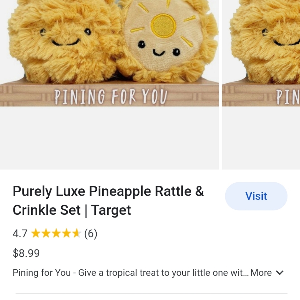 Purely Luxe Pineapple 🍍 Rattle And Crinkle Set For Children.